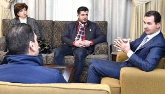 الاسد التقى وفداً صناعياً في أول ظهور بعد الشائعات عن صحته